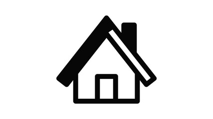 Poster - Wood house icon animation outline best object on white background