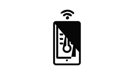 Poster - House temperature smart control icon animation outline best object on white background
