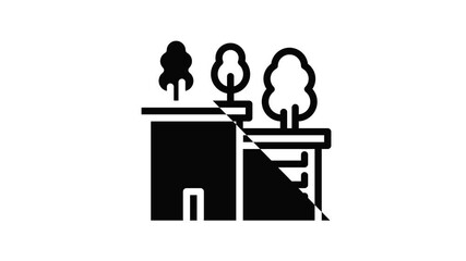 Poster - Ecologic house icon animation outline best object on white background