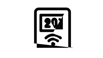 Poster - Wifi temperature control icon animation outline best object on white background