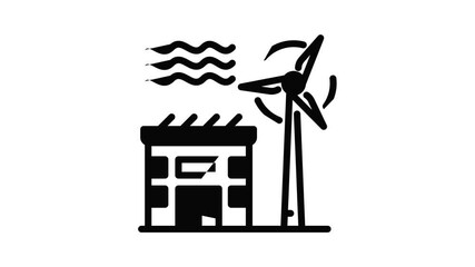 Poster - Wind turbine icon animation outline best object on white background