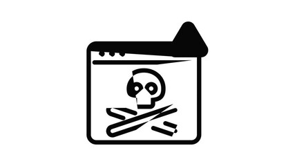 Poster - Virus computer danger icon animation outline best object on white background