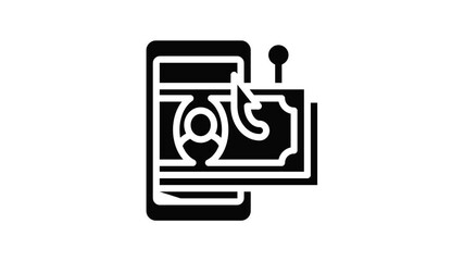 Poster - Money phishing icon animation outline best object on white background