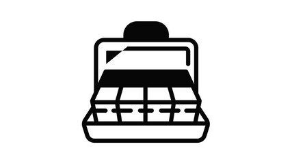 Poster - Money case icon animation outline best object on white background