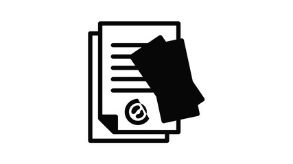 Poster - Paper pass bribery icon animation outline best object on white background