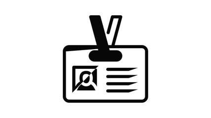Poster - Id badge icon animation outline best object on white background