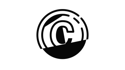 Poster - Copyright sign icon animation outline best object on white background