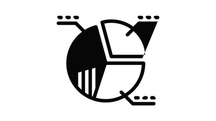 Poster - Diagram pie icon animation outline best object on white background