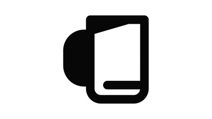 Poster - Office cup icon animation outline best object on white background