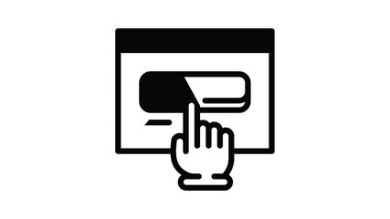 Poster - Cursor on window icon animation outline best object on white background