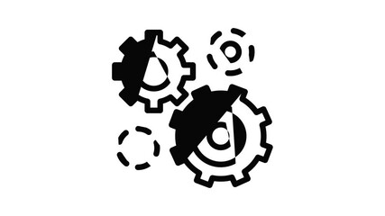 Poster - Business gear icon animation outline best object on white background