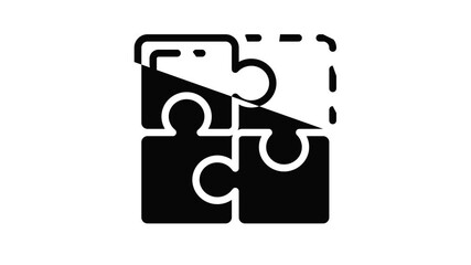 Poster - Miss one puzzle icon animation outline best object on white background