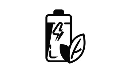 Poster - Eco battery icon animation outline best object on white background