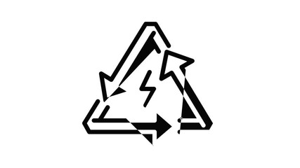 Poster - Triangular energy arrow icon animation outline best object on white background