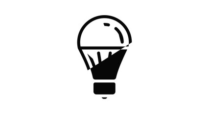 Poster - Save energy bulb icon animation outline best object on white background