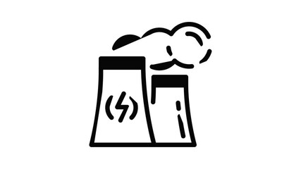 Poster - Eco factory icon animation outline best object on white background