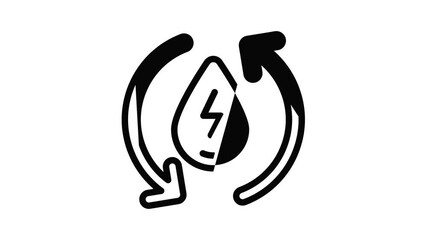 Poster - Water recycling energy icon animation outline best object on white background