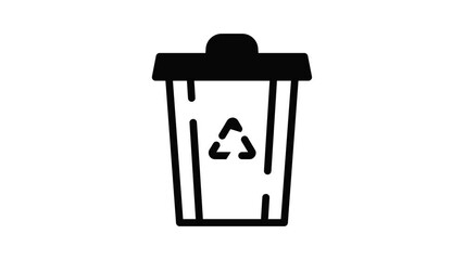 Poster - Recycle garbage bin icon animation outline best object on white background