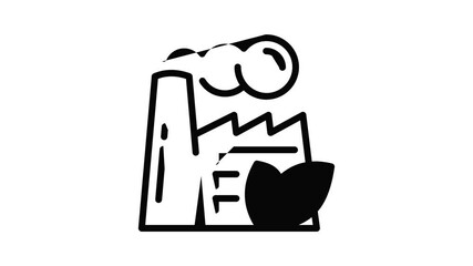 Poster - Eco factory icon animation outline best object on white background