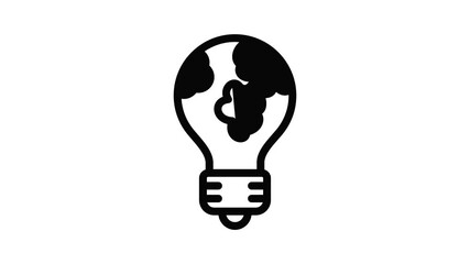 Poster - Global bulb icon animation outline best object on white background