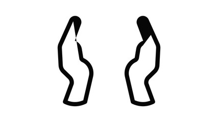Poster - Hands keep icon animation outline best object on white background