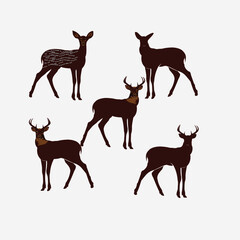 vector design logo of deer farm animals