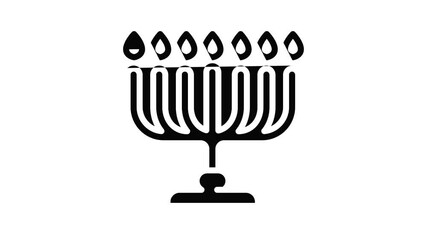 Poster - Menorah icon animation outline best object on white background