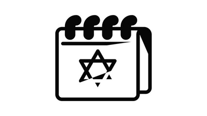 Poster - Jewish calendar icon animation outline best object on white background