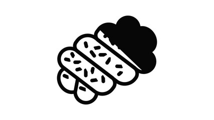 Poster - Jewish bakery icon animation outline best object on white background