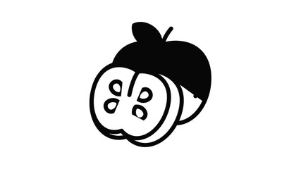 Poster - Apple icon animation outline best object on white background