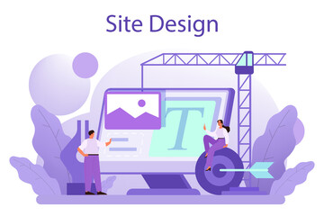 Web site design concept. Presenting content on web pages. Website layout,