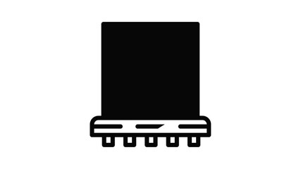 Poster - Small solar panel icon animation outline best object on white background