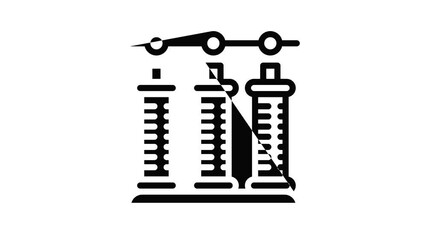 Poster - Electric commutator icon animation outline best object on white background