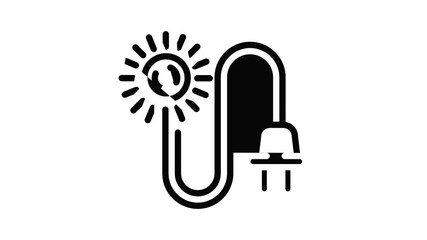 Poster - Solar energy plug icon animation outline best object on white background