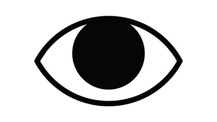 Poster - Optical eye view icon animation outline best object on white background
