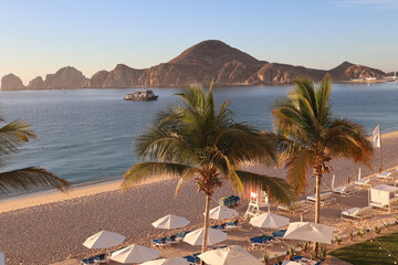 Wall Mural - View across the bay to the cape of the bay of  Sea of Cortez in Los Cabos, Cabo San Lucas, Mexico