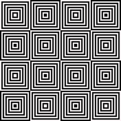 Aufkleber - Checkered tile. Squares in one black and white colors.