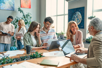 Wall Mural - Group of people working in office