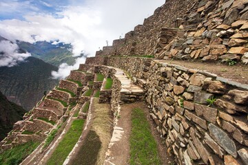 Wall Mural - Choquequirao Inca ruins in Peru terraced fields