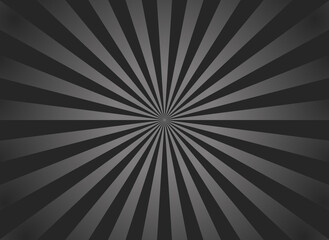 Wall Mural - black sunburst background. retro background with starburst and ray. black-gray beam after burst. abs