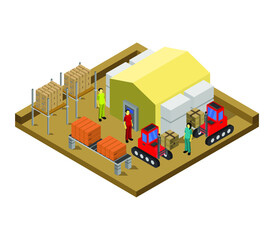 Wall Mural - Isometric warehouse