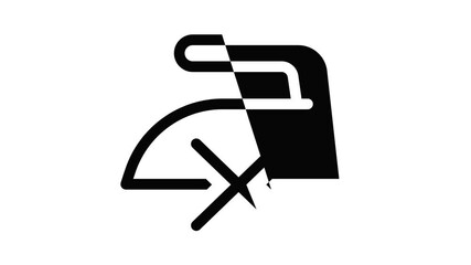 Poster - Do not iron icon animation outline best object on white background