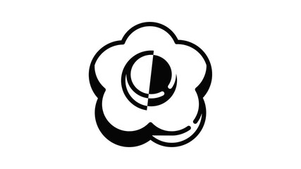 Poster - Flower biscuit icon animation outline best object on white background