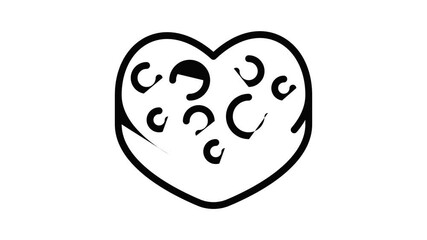 Poster - Heart biscuit icon animation outline best object on white background