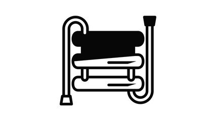 Poster - Heater pipe icon animation outline best object on white background