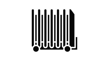 Poster - Oil radiator heater icon animation outline best object on white background