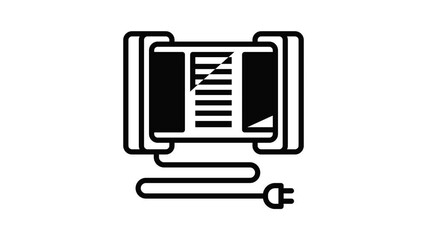Poster - Modern home heater icon animation outline best object on white background