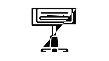 Poster - Stand heater icon animation outline best object on white background