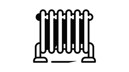 Poster - Warm home radiator icon animation outline best object on white background