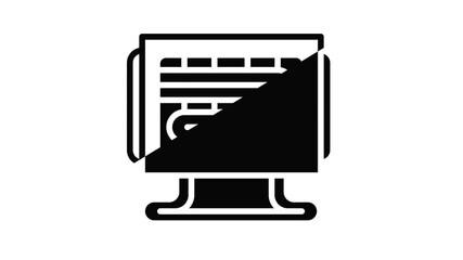 Poster - Small heater icon animation outline best object on white background